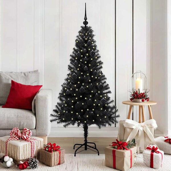 Kerstboom Met 300 Led Met Standaard Pvc Zwart