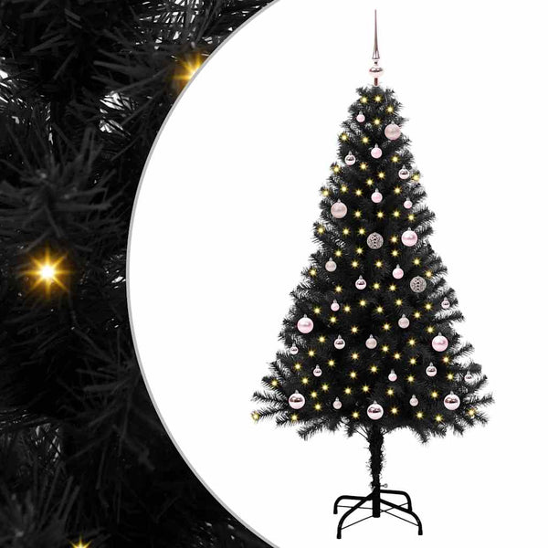 Kerstboom Met 300 Led Met Standaard Pvc Zwart