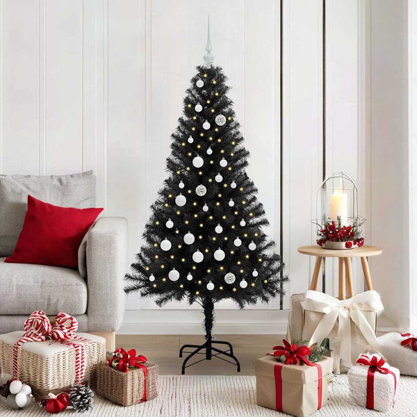 Kerstboom Met 300 Led Met Standaard Pvc Zwart