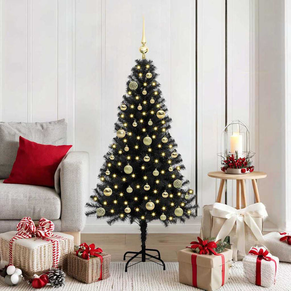 Kerstboom Met 300 Led Met Standaard Pvc Zwart