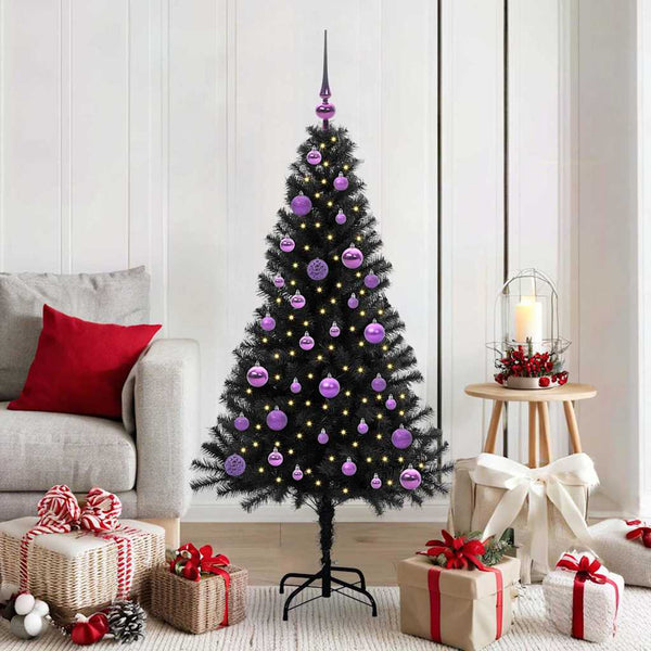 Kerstboom Met 300 Led Met Standaard Pvc Zwart