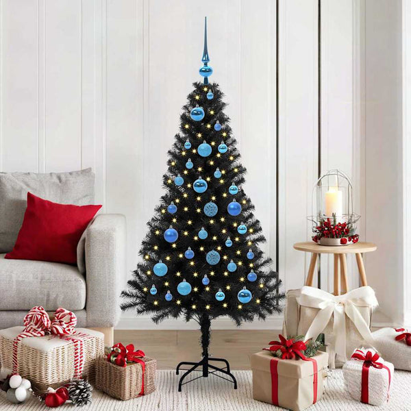 Kerstboom Met 300 Led Met Standaard Pvc Zwart