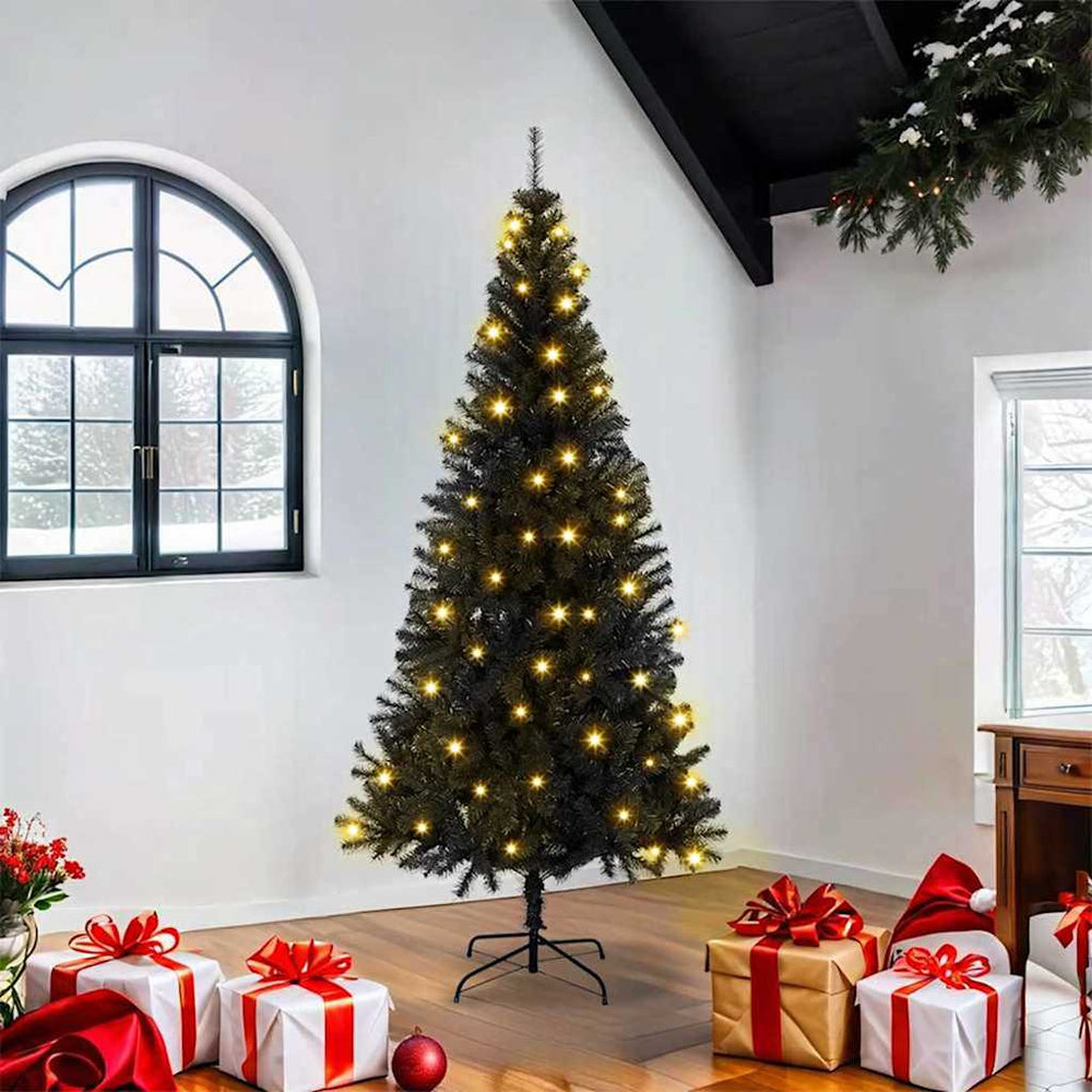 Kerstboom Met 300 Led Met Standaard Pvc Zwart