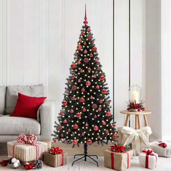 Kerstboom Met 300 Led Met Standaard Pvc Zwart