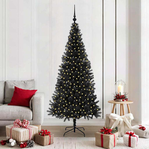 Kerstboom Met 300 Led Met Standaard Pvc Zwart