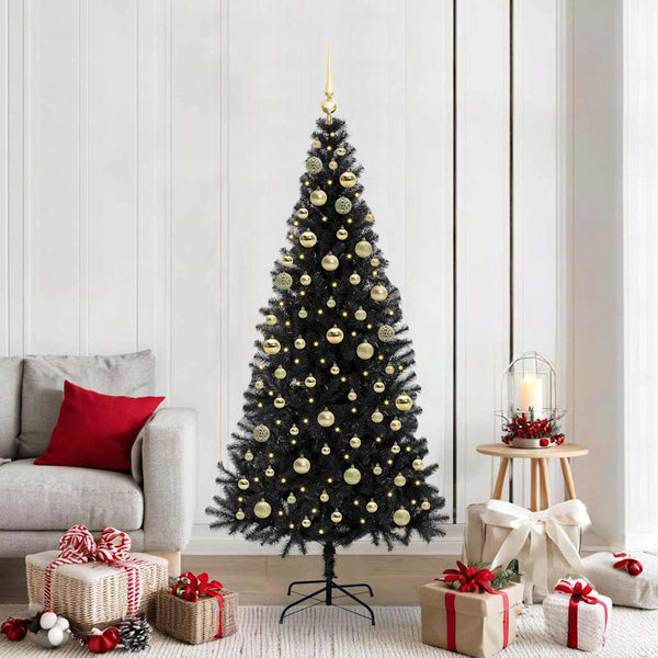 Kerstboom Met 300 Led Met Standaard Pvc Zwart