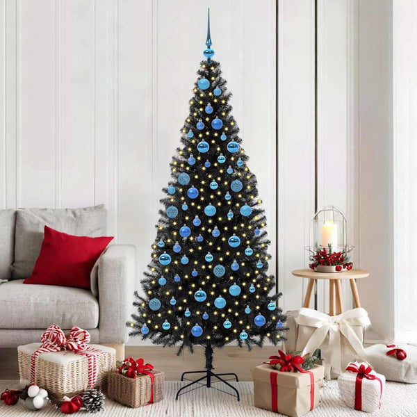 Kerstboom Met 300 Led Met Standaard Pvc Zwart