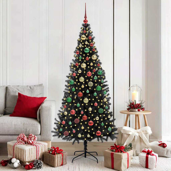 Kerstboom Met 300 Led Met Standaard Pvc Zwart