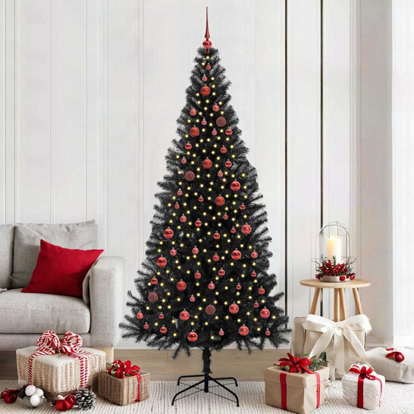 Kerstboom Met 300 Led Met Standaard Pvc Zwart