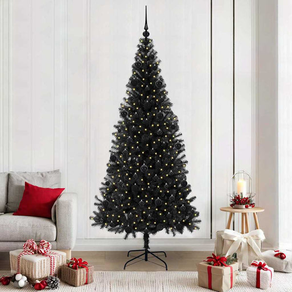 Kerstboom Met 300 Led Met Standaard Pvc Zwart