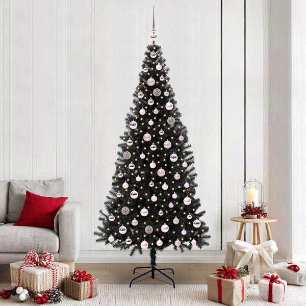 Kerstboom Met 300 Led Met Standaard Pvc Zwart