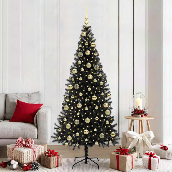 Kerstboom Met 300 Led Met Standaard Pvc Zwart