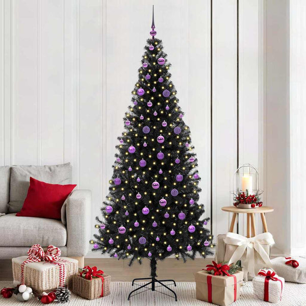 Kerstboom Met 300 Led Met Standaard Pvc Zwart