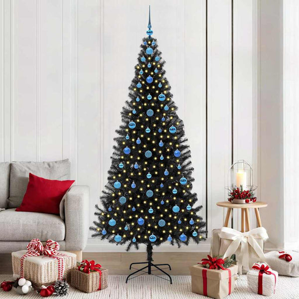 Kerstboom Met 300 Led Met Standaard Pvc Zwart