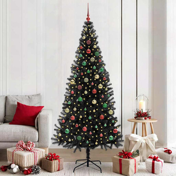 Kerstboom Met 300 Led Met Standaard Pvc Zwart