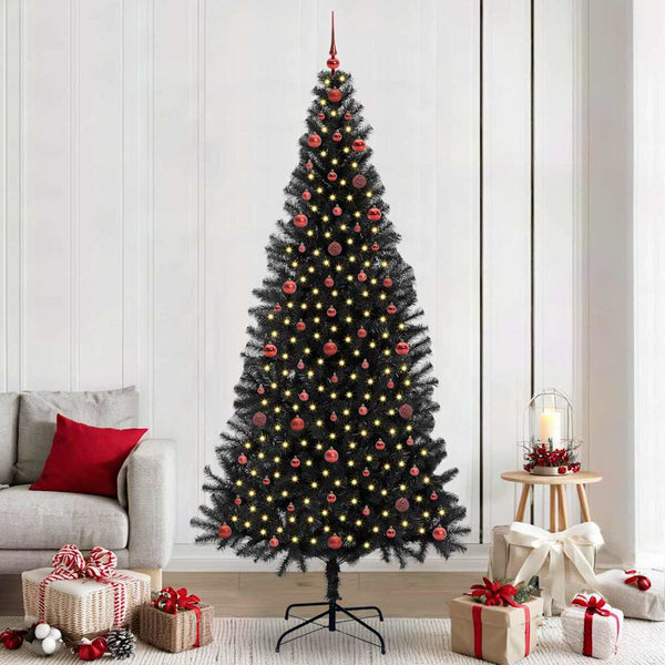 Kerstboom Met 300 Led Met Standaard Pvc Zwart