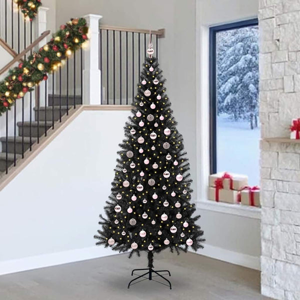 Kerstboom Met 300 Led Met Standaard Pvc Zwart