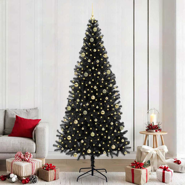 Kerstboom Met 300 Led Met Standaard Pvc Zwart