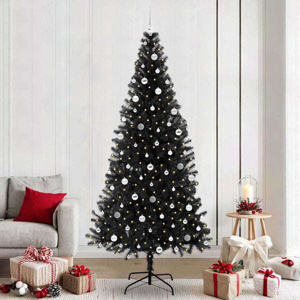 Kerstboom Met 300 Led Met Standaard Pvc Zwart
