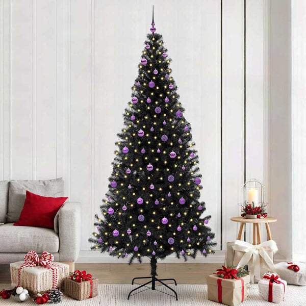 Kerstboom Met 300 Led Met Standaard Pvc Zwart