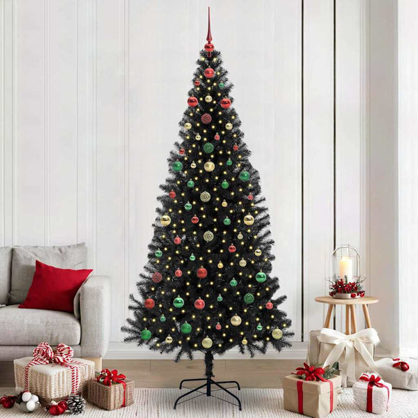 Kerstboom Met 300 Led Met Standaard Pvc Zwart