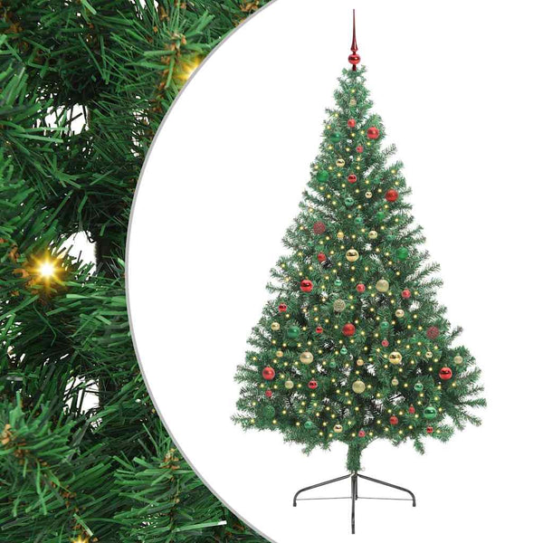 Kunstmatig Voorverlicht Kerstboom Met 300 Led Pvc Groen