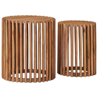 Handgemaakte Bijzettafel Set 2 Pcs Teakbruin 40 X 40 X 45 Cm