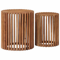 Handgemaakte Bijzettafel Set 2 Pcs Teakbruin 40 X 40 X 45 Cm
