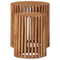 Handgemaakte Bijzettafel Set 2 Pcs Teakbruin 40 X 40 X 45 Cm