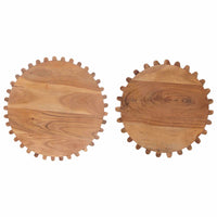 Handgemaakte Bijzettafel Set 2 Pcs Teakbruin 40 X 40 X 45 Cm