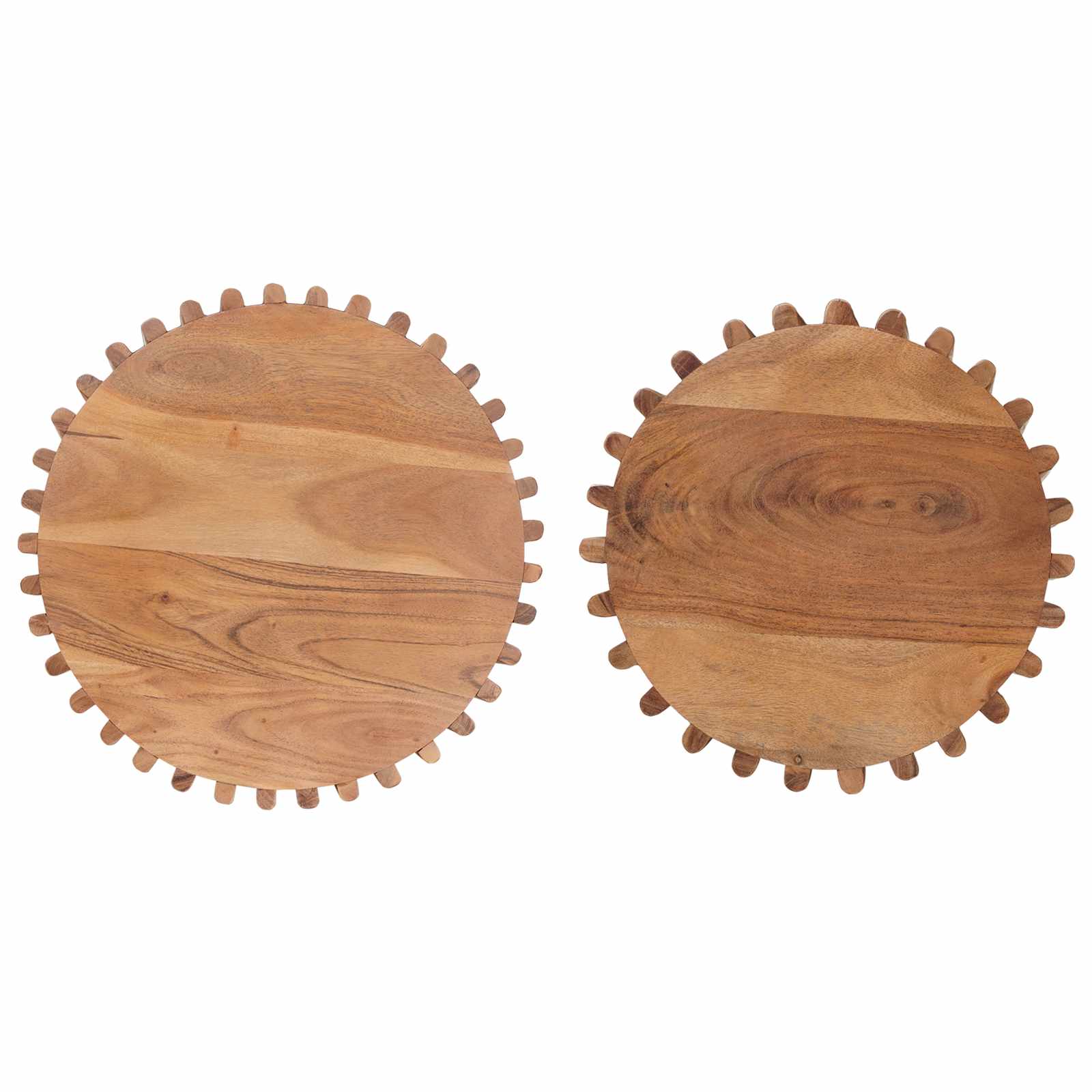 Handgemaakte Bijzettafel Set 2 Pcs Teakbruin 40 X 40 X 45 Cm