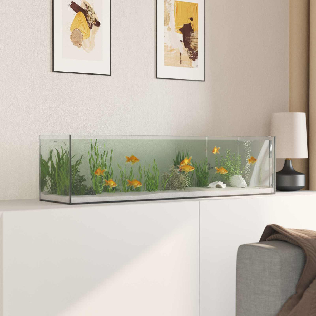 Aquarium Met Opslag Doorzichtig Glas