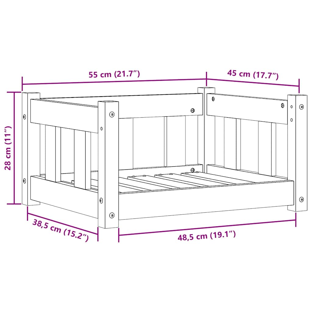Hondenbed Massief Grenenhout