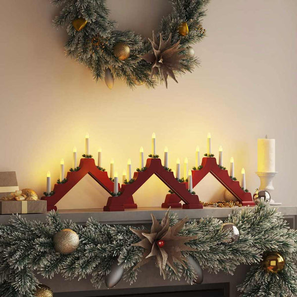 Kerst Kaars Brug 3 Pcs 39.5 X 5 X 29 Cm Massief Grenenhout