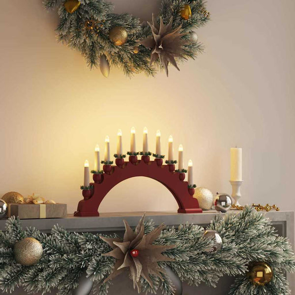 Kerst Kaarsenboog Met 10 Led Kaarsen 3 Pcs 47 X 5 X 29 Cm