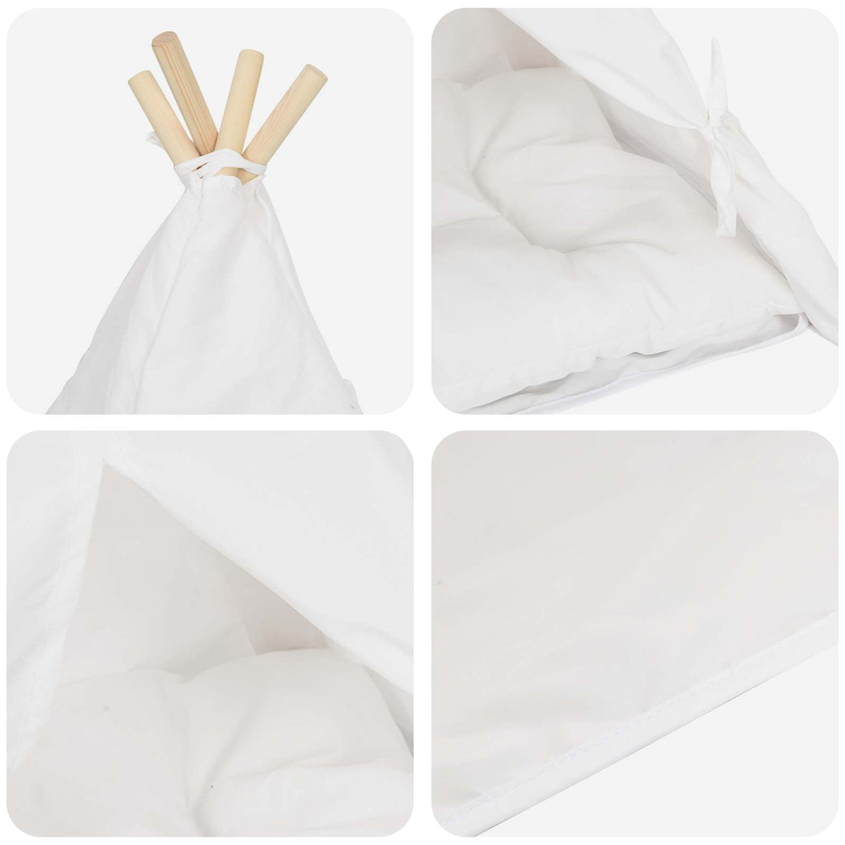 Dieren Teepee Met Kussen Wit 40 X 40 X 50 Cm Polyester