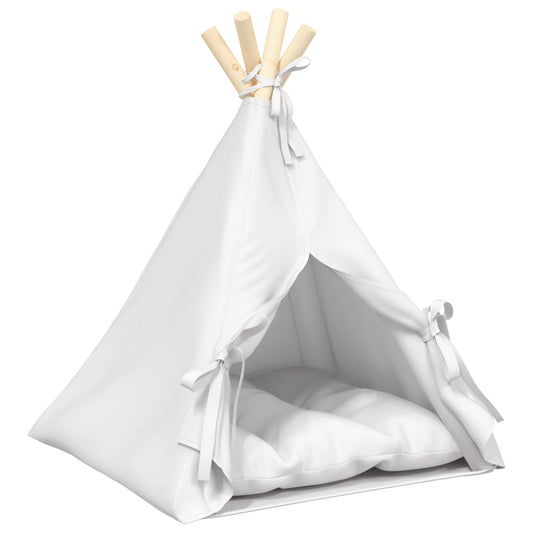 Dieren Teepee Met Kussen Wit 40 X 40 X 50 Cm Polyester