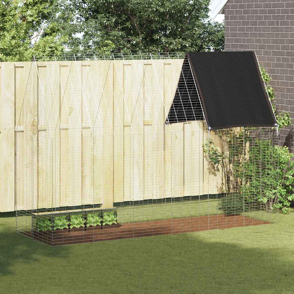Kippenhok 2 St Zilver 600 X 100 X 210 Cm Gegalvaniseerd Staal