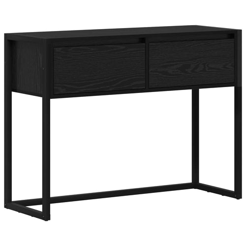 Bijzettafel Met Lade 100 X 36 X 75 Cm Bewerkt Hout