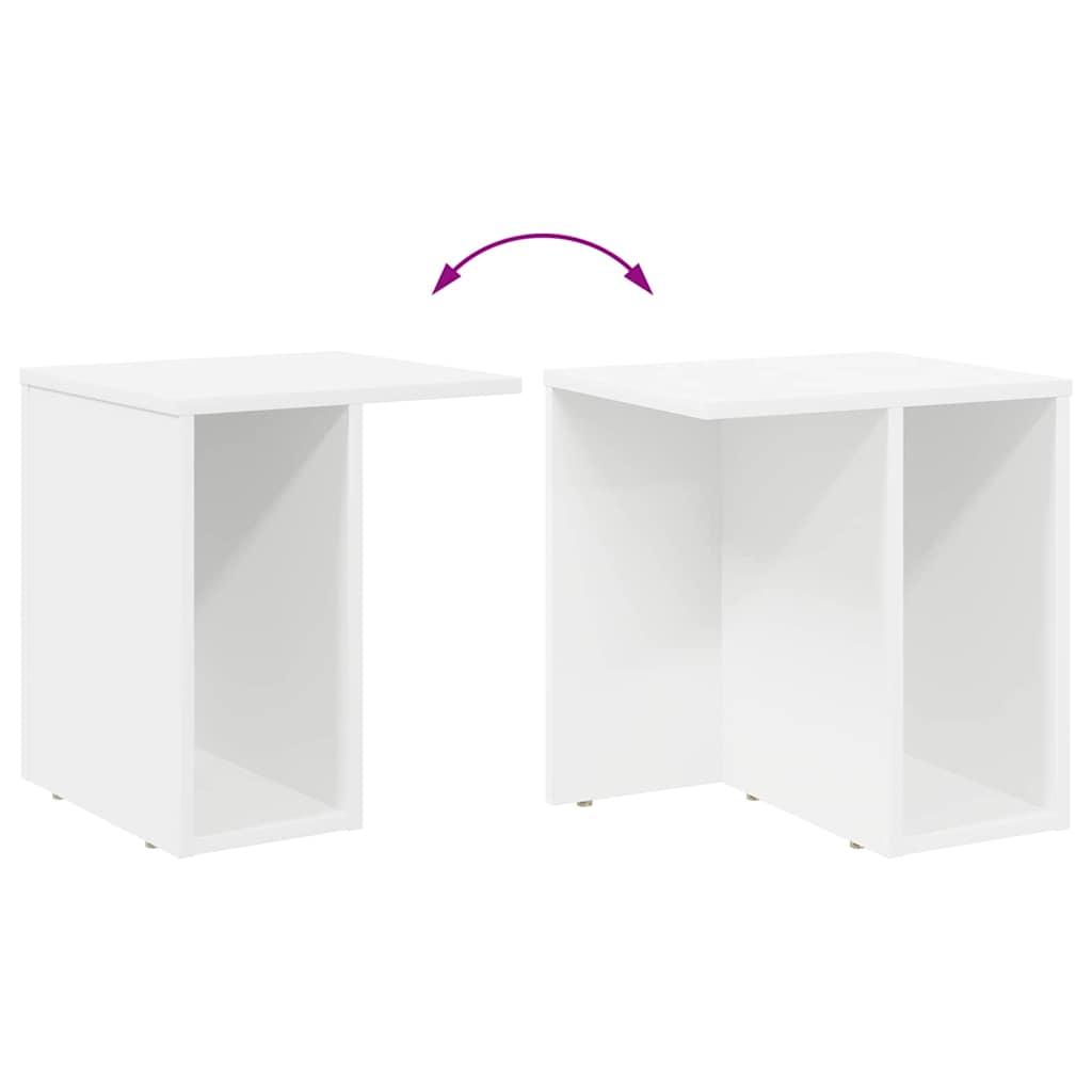 Bijzettafel 2 Pcs 37 X 32 X 40 Cm Bewerkt Hout