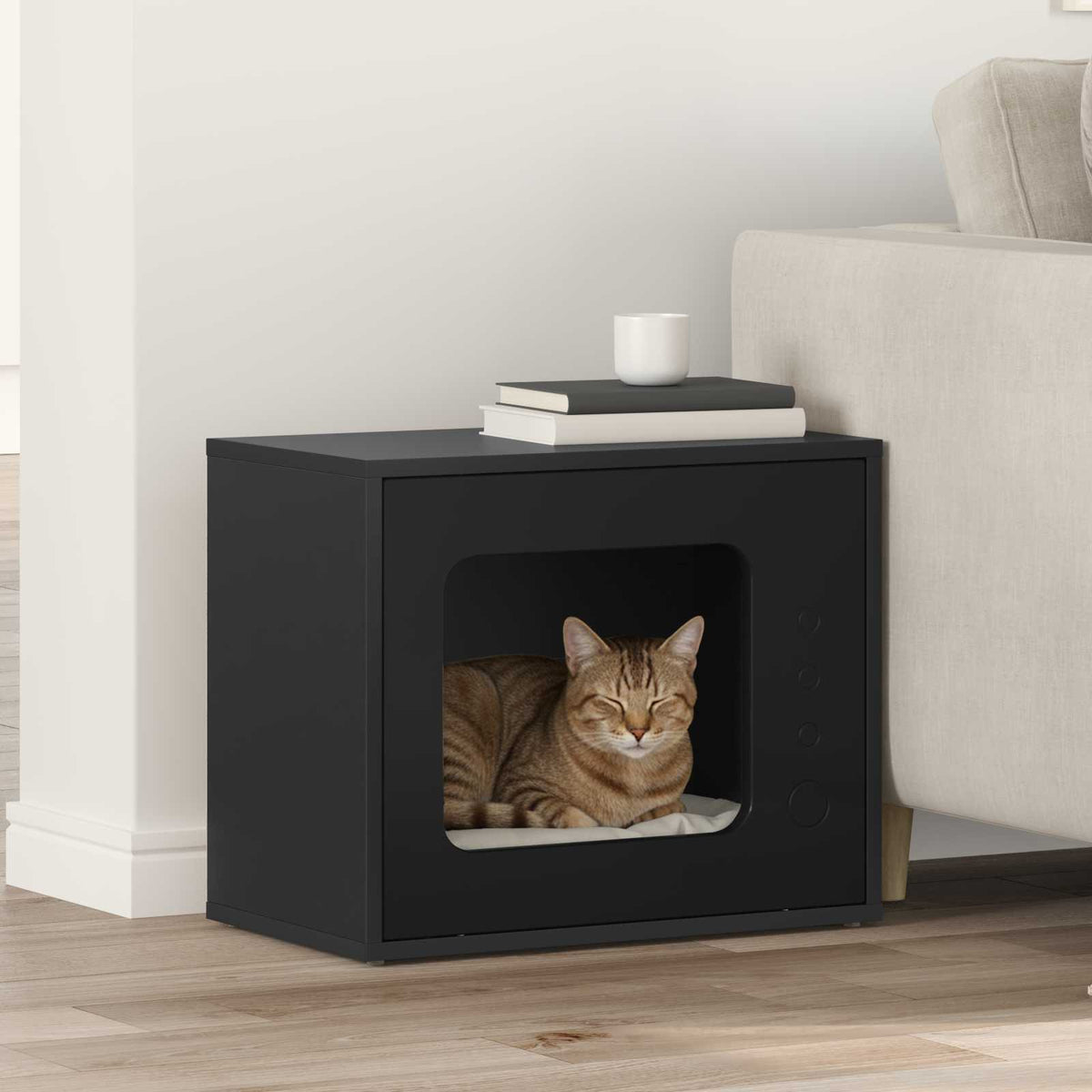 Kattenhuis 51 X 30 X 42,5 Cm Bewerkt Hout