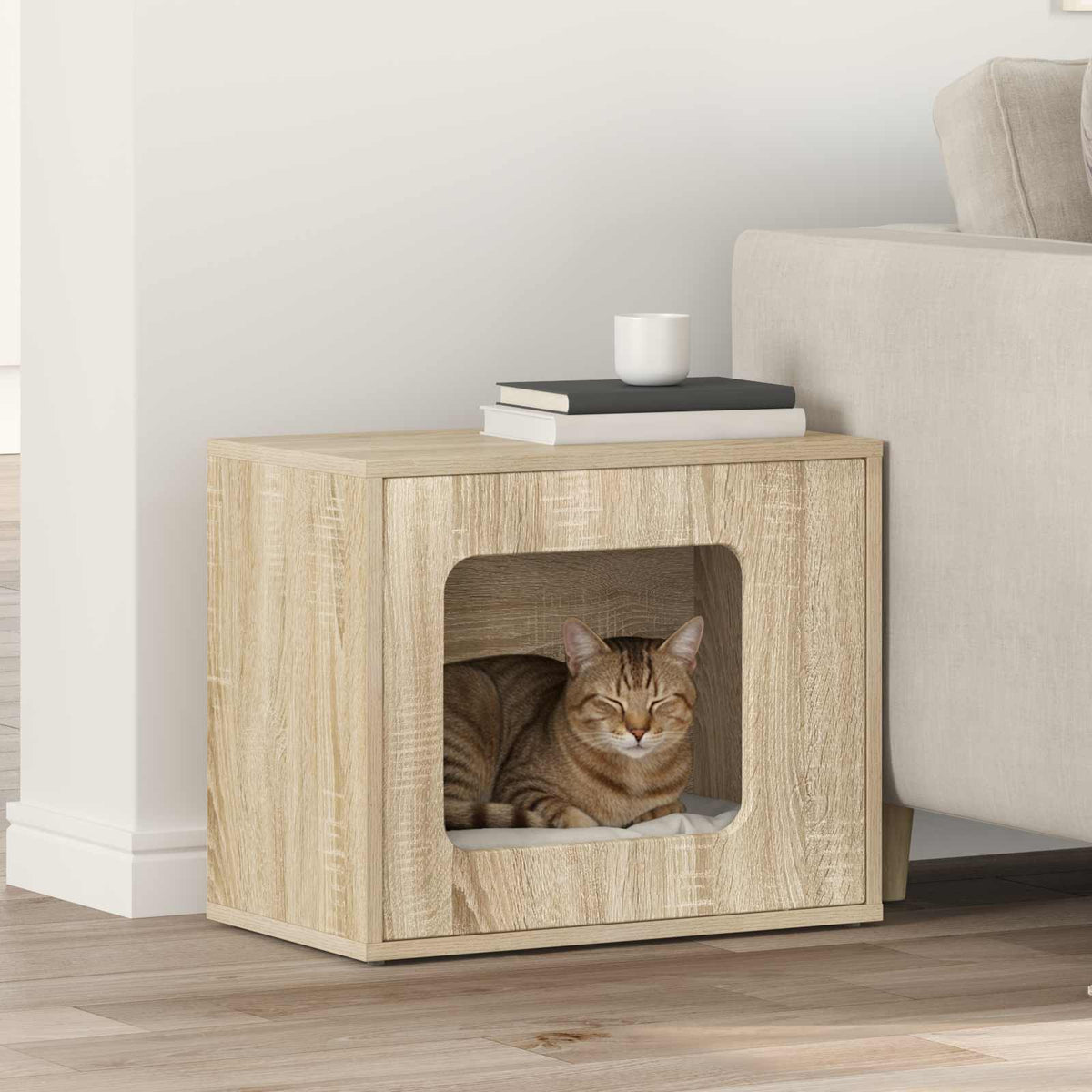 Kattenhuis 51 X 30 X 42,5 Cm Bewerkt Hout