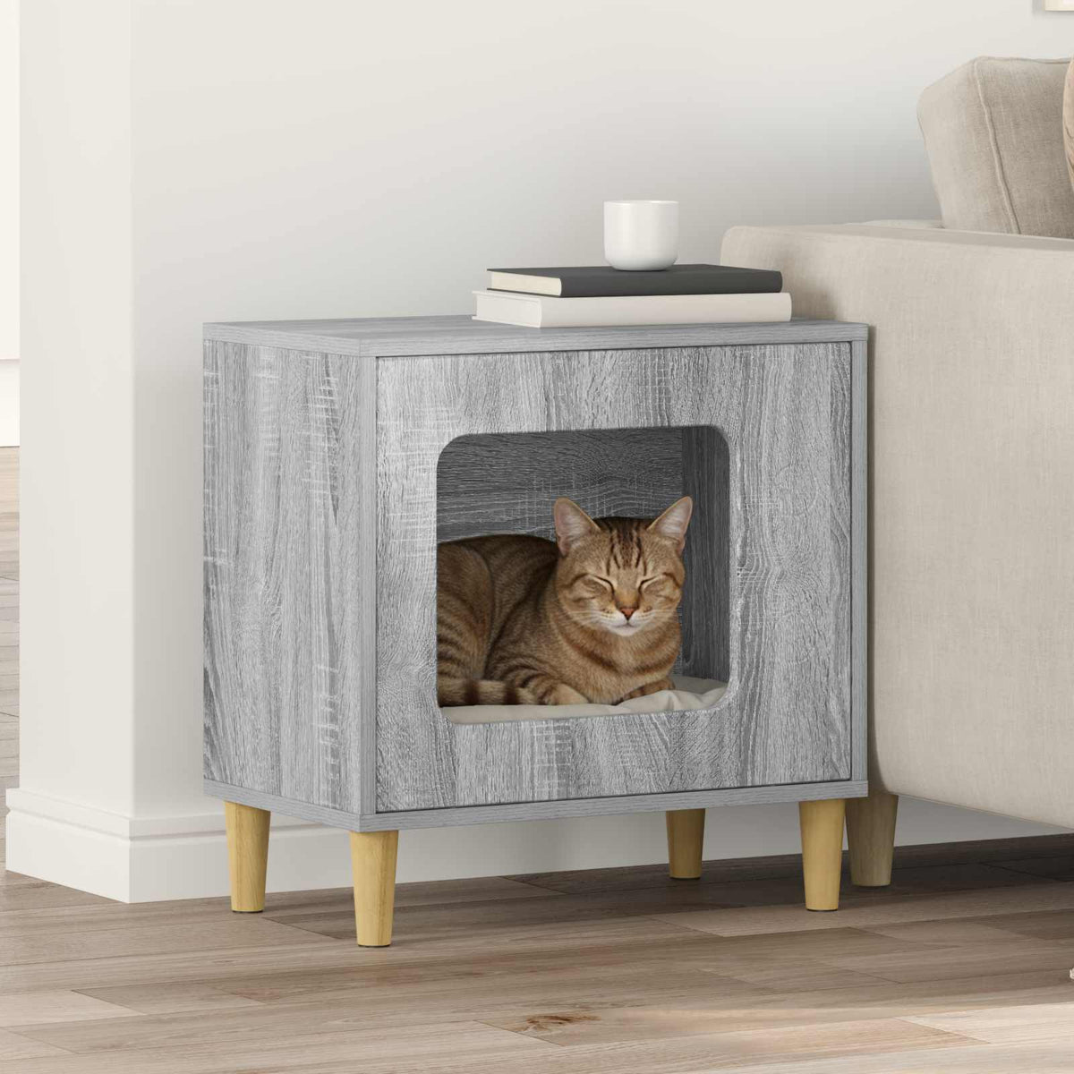 Kattenhuis 51 X 30 X 52 Cm Bewerkt Hout