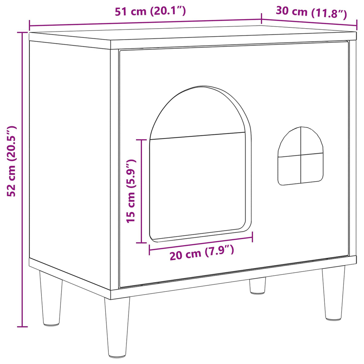 Kattenhuis 51 X 30 X 52 Cm Bewerkt Hout