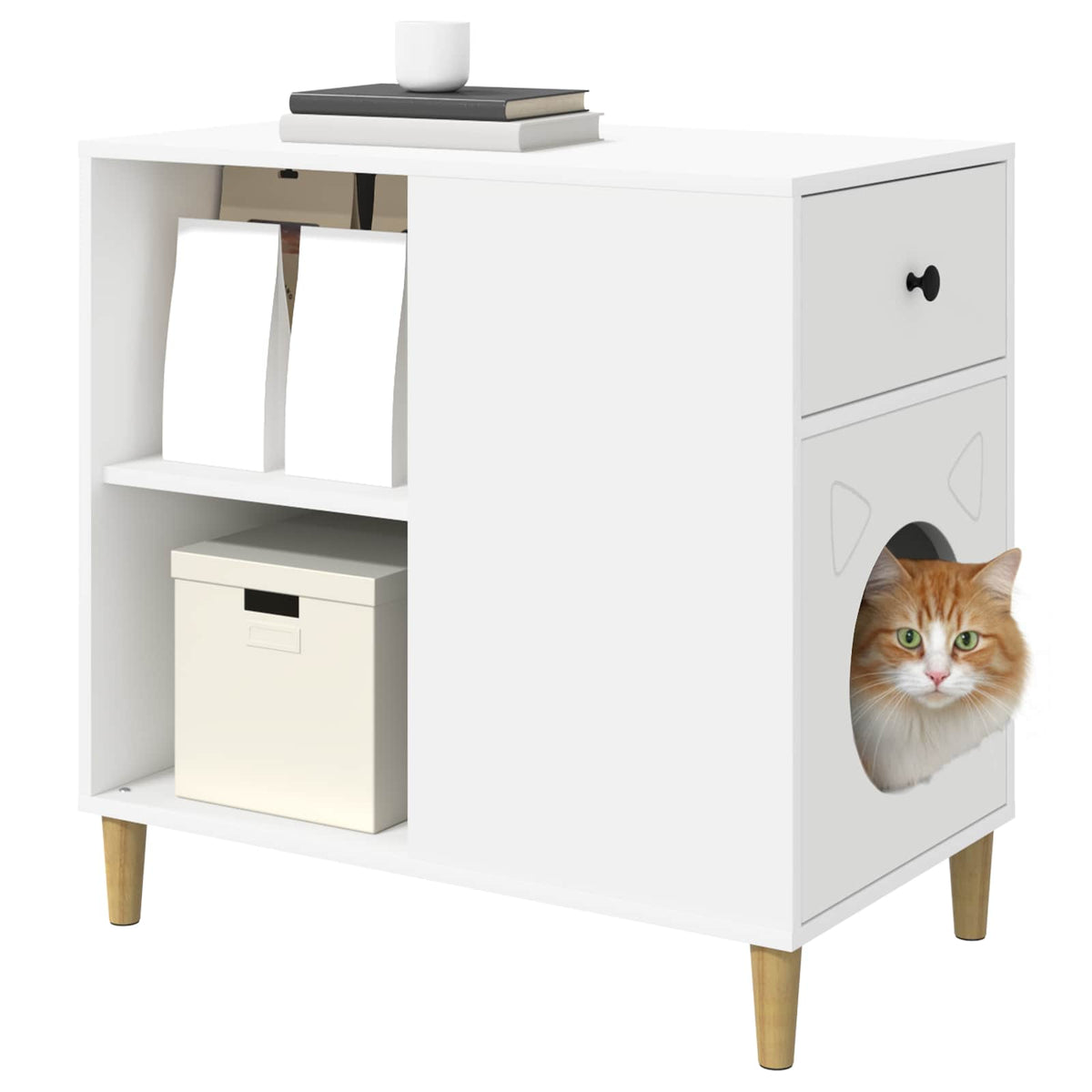 Kattenhuis 72 X 42,5 X 70 Cm Bewerkt Hout