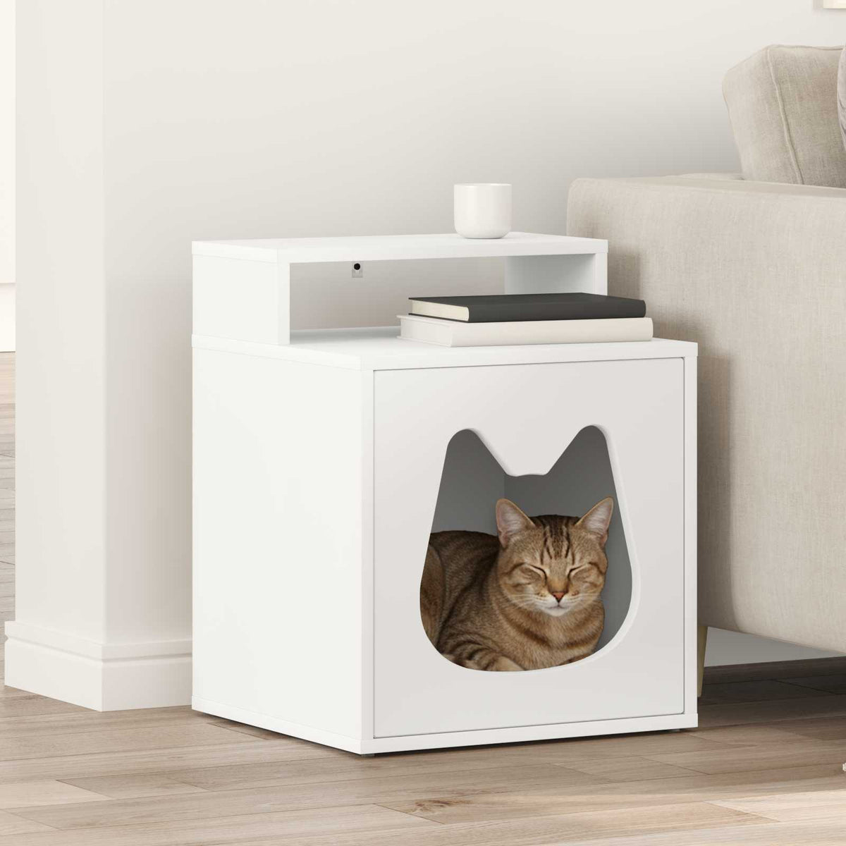 Kattenhuis 42,5 X 40 X 53,5 Cm Bewerkt Hout