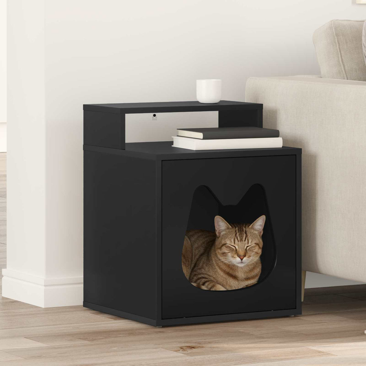 Kattenhuis 42,5 X 40 X 53,5 Cm Bewerkt Hout