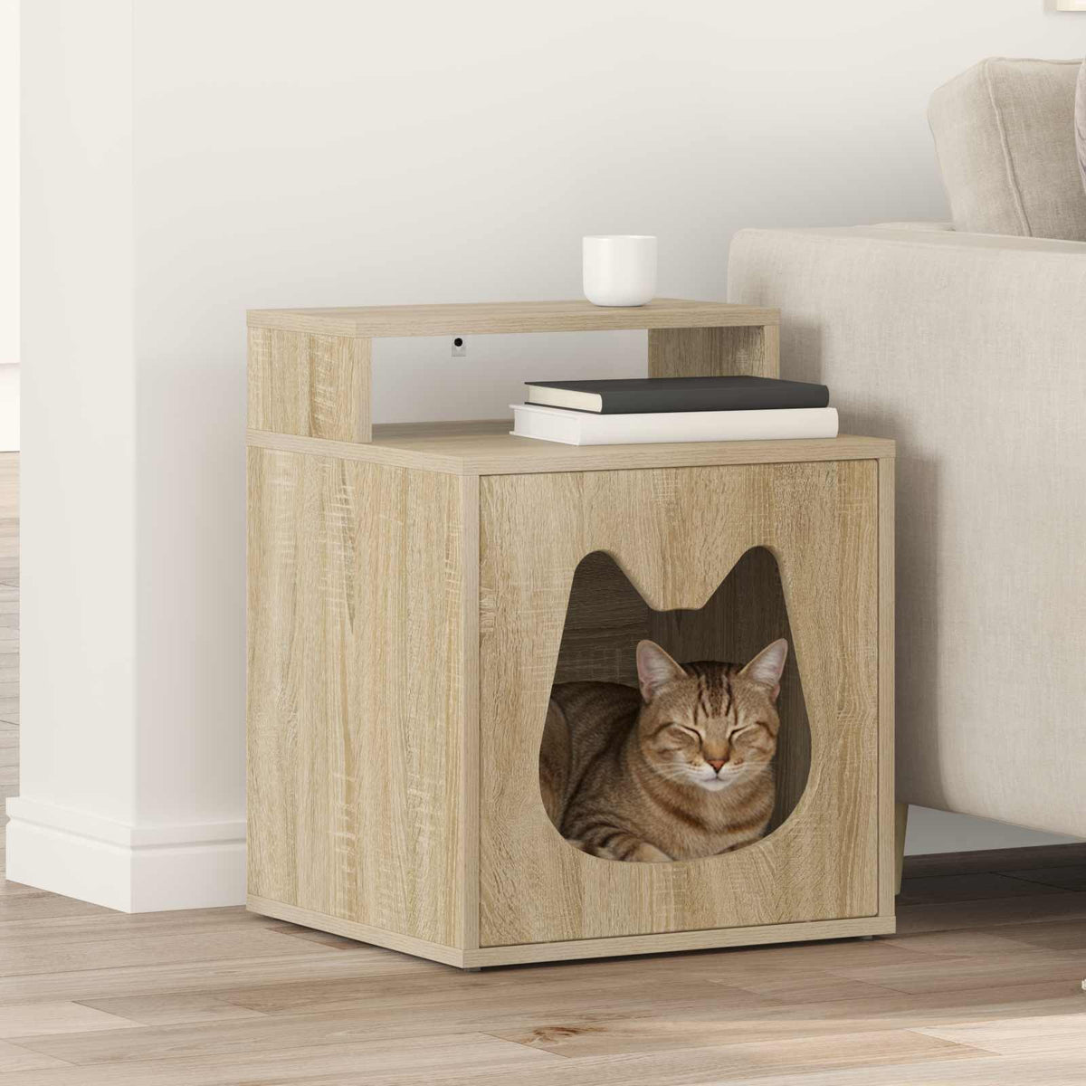 Kattenhuis 42,5 X 40 X 53,5 Cm Bewerkt Hout