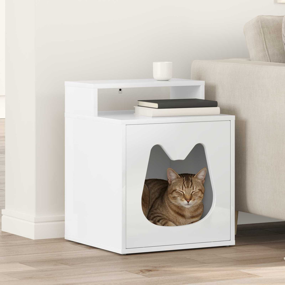 Kattenhuis 42,5 X 40 X 53,5 Cm Bewerkt Hout