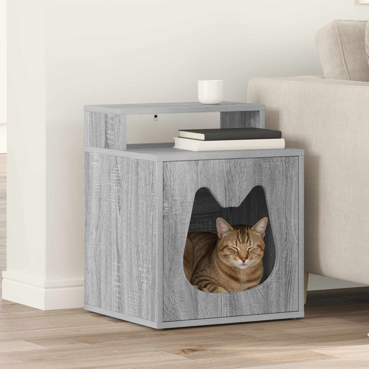 Kattenhuis 42,5 X 40 X 53,5 Cm Bewerkt Hout